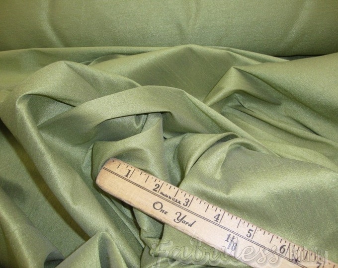 Sage Shantung Dupioni Faux Silk two tone fabric BY THE YARD 54" wide