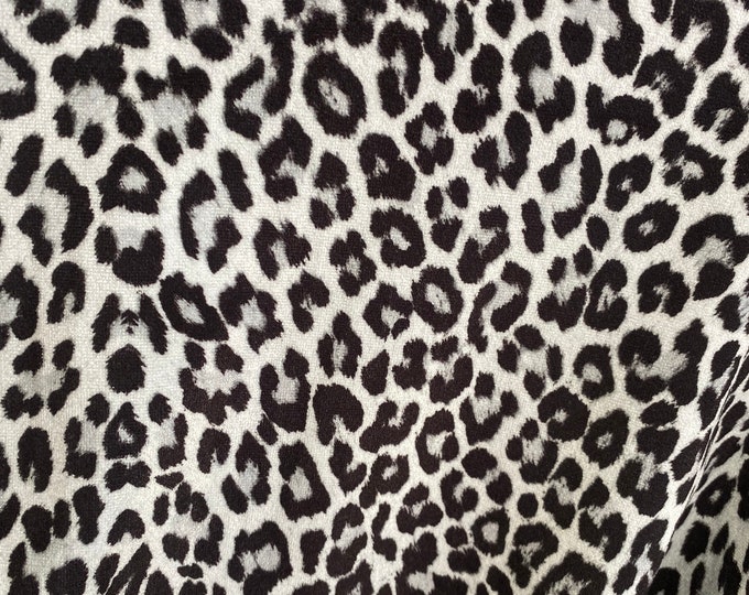 Black white zebra stretch velvet 58" wide