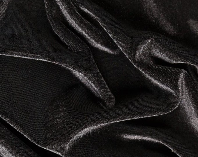 Black Stretch Velvet Fabric By The Yard | 58’’ wide