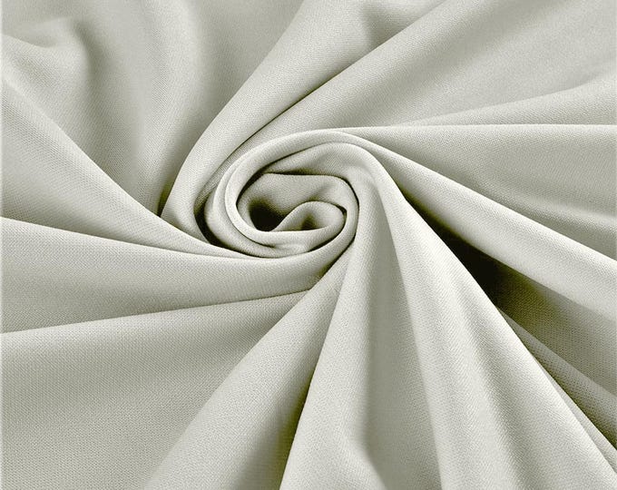Ivory Stretch Crepe Scuba Techno Knit Polyester Spandex Fabric for Bows, Top Knots, Head Wraps, Clothes, Costumes, Crafts