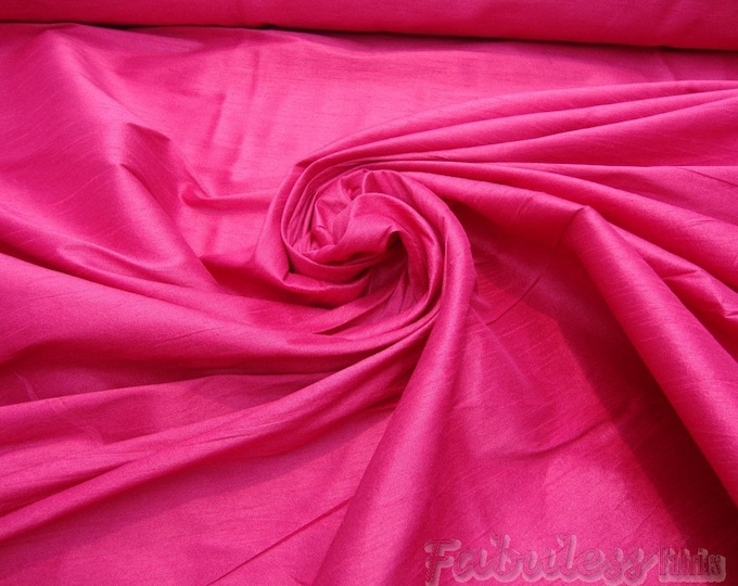 Fuchsia Shantung Dupioni Faux Silk – Two-Tone Polyester Fabric for Drapery,  Sewing & crafts 54” wide