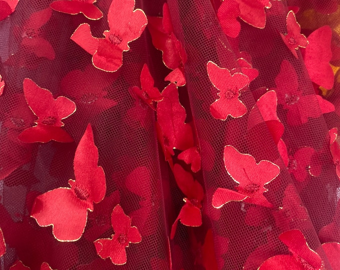 Taffeta Butterfly /on sheer FABRIC /58" Wide by the yard -Sage