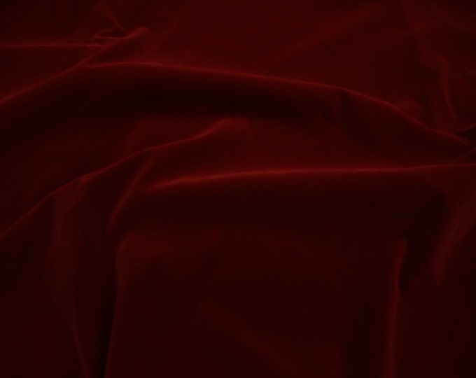 Burgundy plush velvet poker table drapery upholstery fabric by the yard 58" Wide