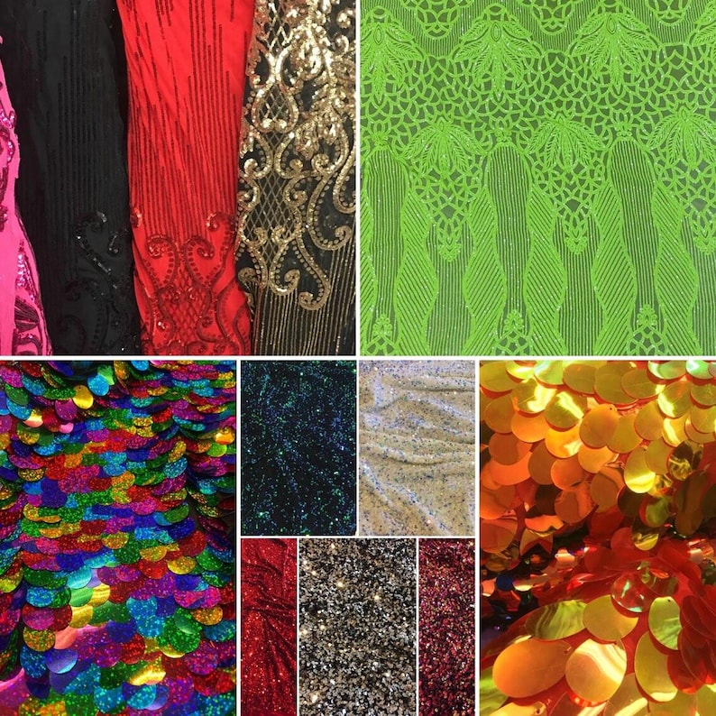 a collage of different colors of sequins