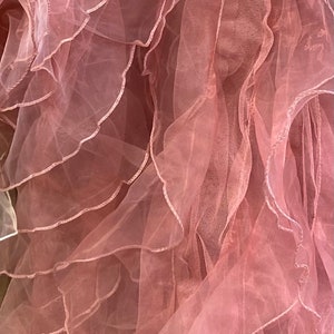 Dusty rose Ruffled Organza Fabric Draping Craft Wedding Party Decor   58&quot; wide