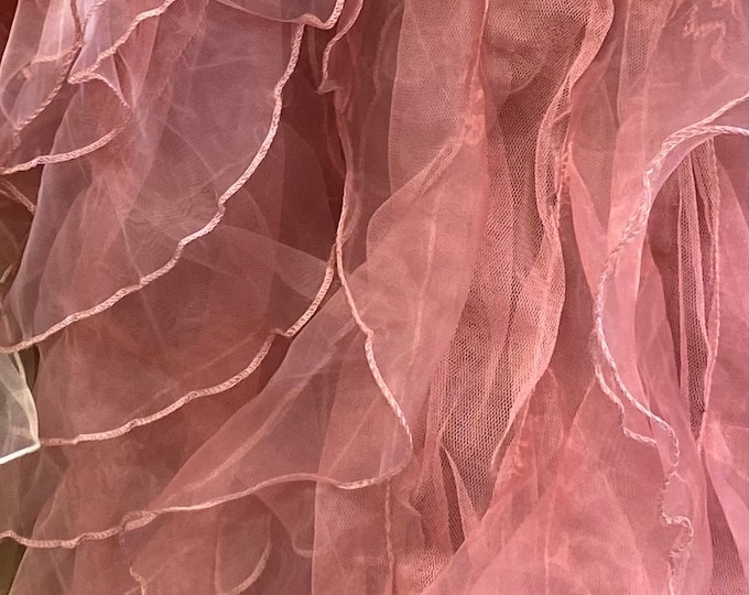 Dusty rose Ruffled Organza Fabric Draping Craft Wedding Party Decor   58" wide