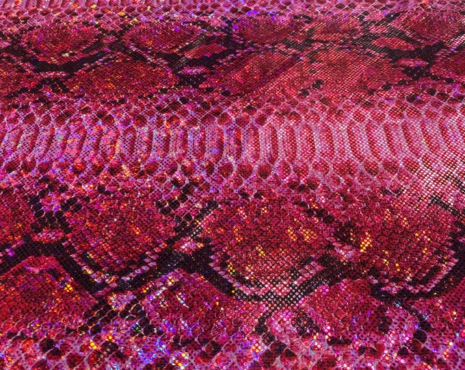 Fuchsia metallic python Nylon Spandex By The Yard Fabric Muti Color Snake Fabric 4 Way Stretch, Fabric 60” wide