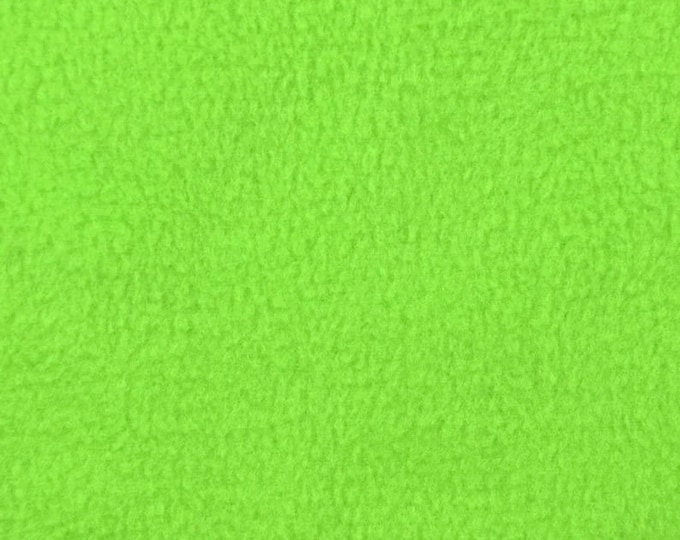 Lime Fleece Solid Polar Fabric Sold By The Yard 60" Wide