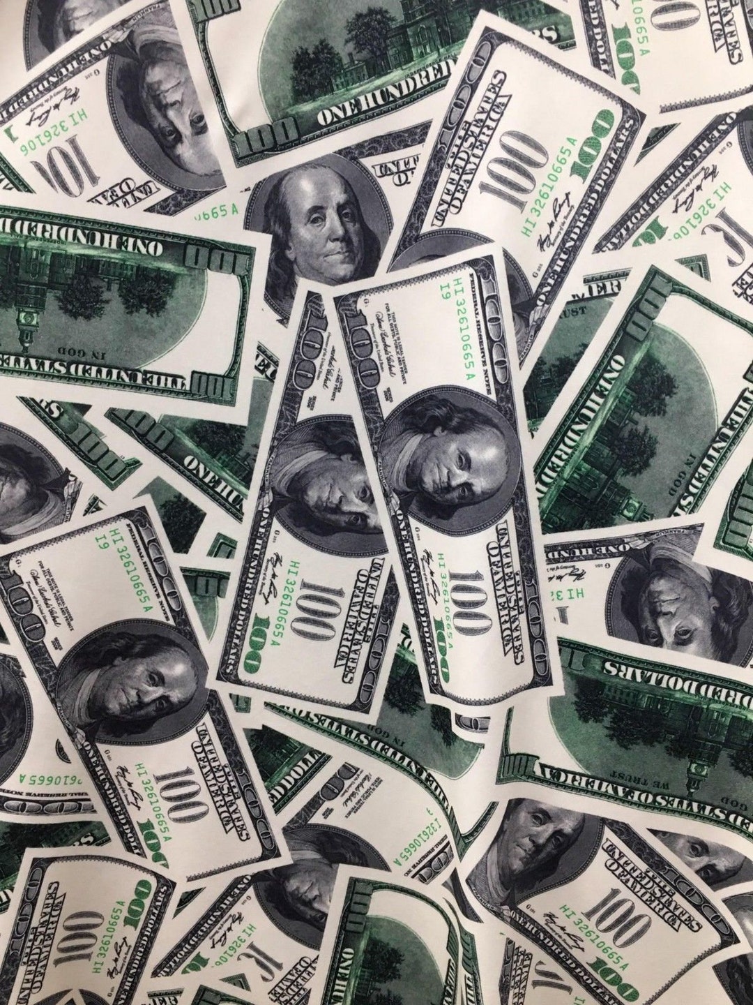 Money Dollar Pattern 4 Way Stretch Spandex Fabric, One Hundred Dollar ...