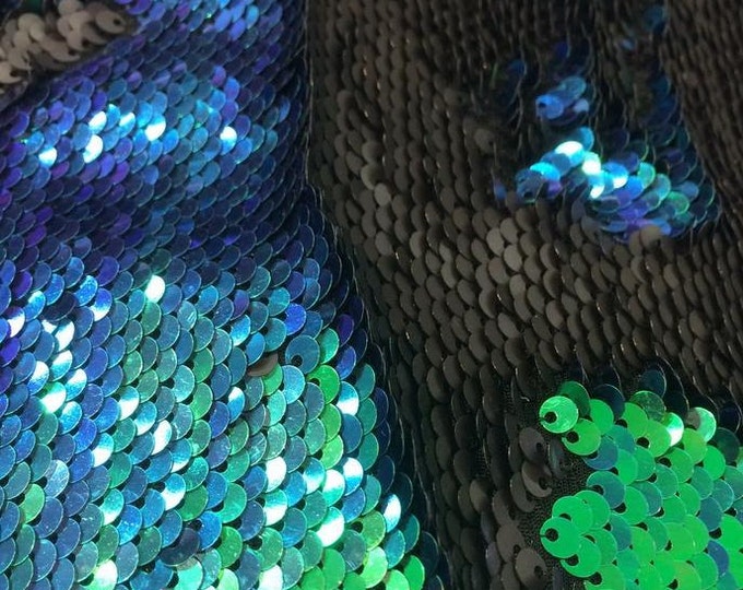 Multi Color Black Little Sequins Roll Over 2-Way Stretch wedding dresses Fabric Sold By The Yard