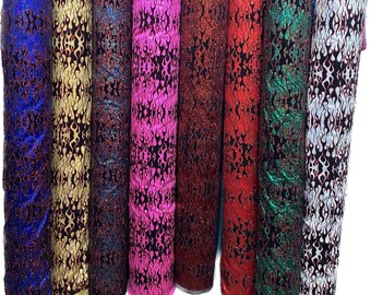 Flames design hologram shattered glass with flocking metallic nylon spandex stretch58/60”sold by the yard