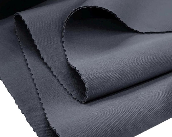 Charcoal Super Techno Fabric, 2mm Thick, Solid Colors, Sold by The Yard