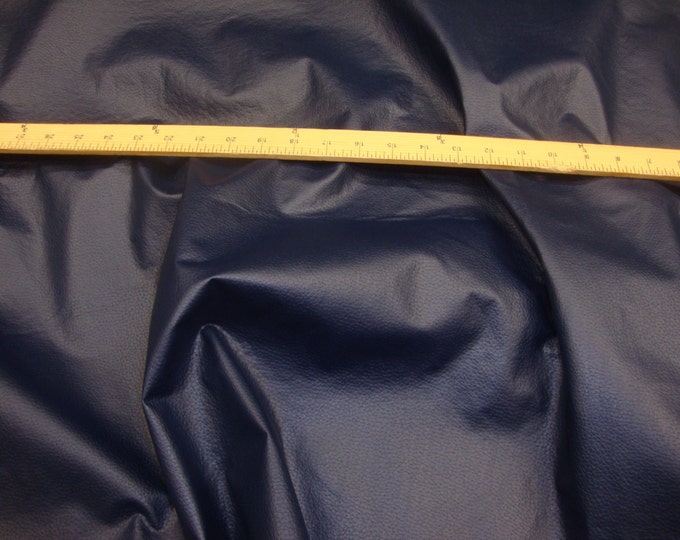 Navy Champion Faux Leather upholstery fabric per yard FOLDED