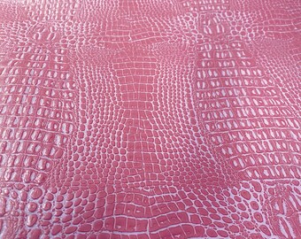 Marine Gator, Pink Upholstery Crafting Outdoor Vinyl Fabric - Sold By The Yard - 54"/ folded