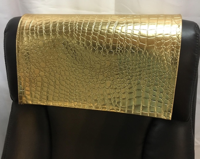 15x15 inch GOLD crocodile embossed faux leather vinyl sofa couch love seat theater room arm rest leather damage recliner protector
