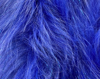 Sparkle royal faux fur Fabric by the  Yard 60" wide