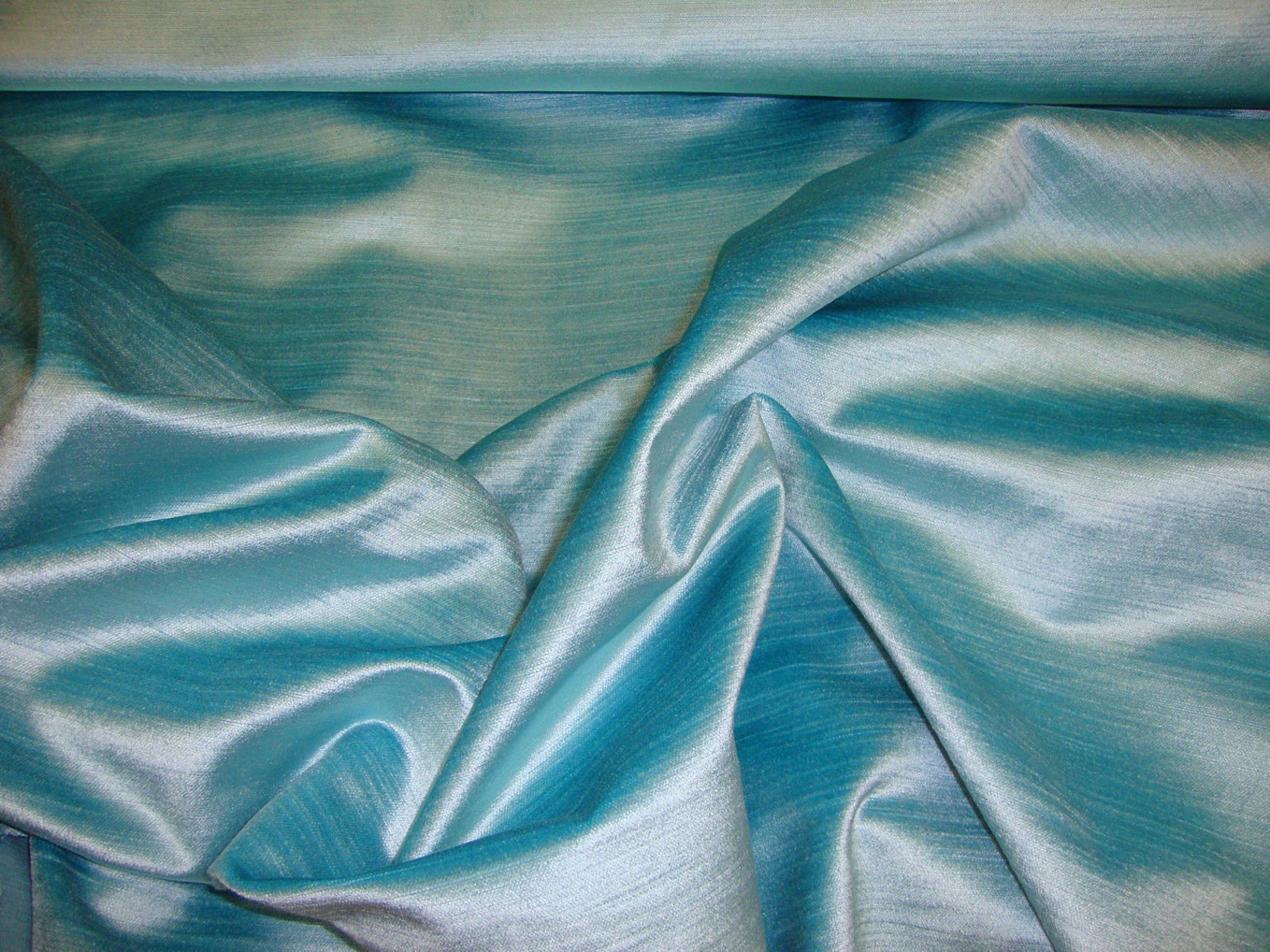Aqua Cotton Rayon Blend Velvet Fabric per Yard Etsy
