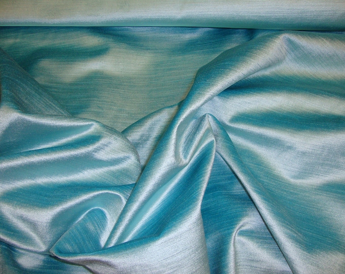 aqua, sheem Velvet ,Upholstery Drapery Fabric By The Yard 54" Wide