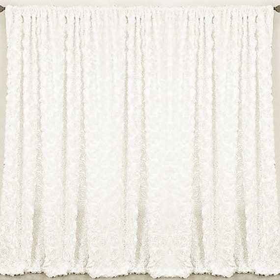 2 Rosette Drape Panels 54x108 Window 3d Curtains Etsy