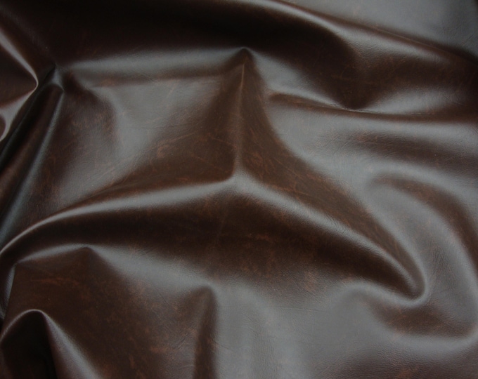 Brown Contract commercial Marine grade upholstery faux leather vinyl 54" Wide Sold BY THE YARD
