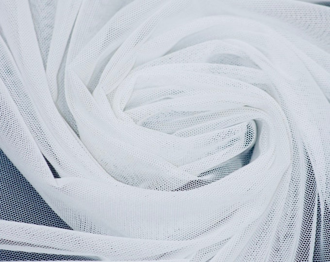 White Power Mesh Stretch Fabric 60" per yard