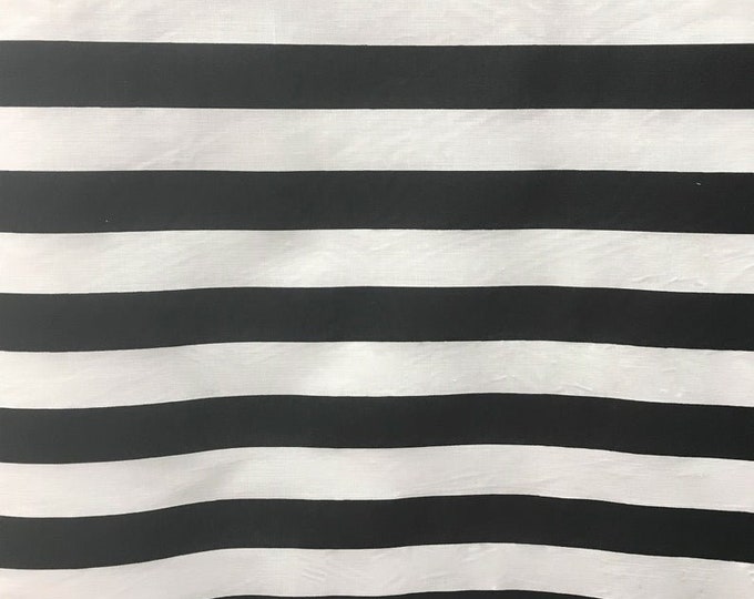 Poly cotton striped 1" 60” wide per yard