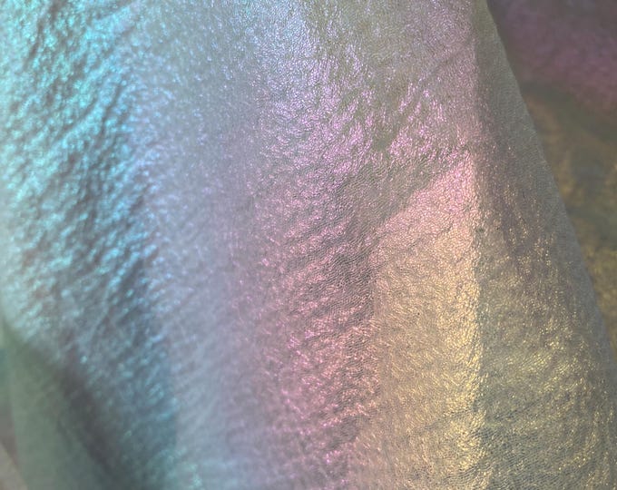 Purple mermaid iridescent Tissue Lame fabric silver 54” wide