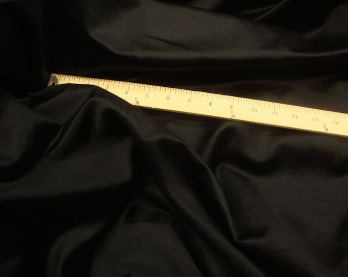 BLACK Cotton Rayon Blend Velvet Upholstery Drapery Luxurious Majestic Glam Fabric By The Yard 54" Wide