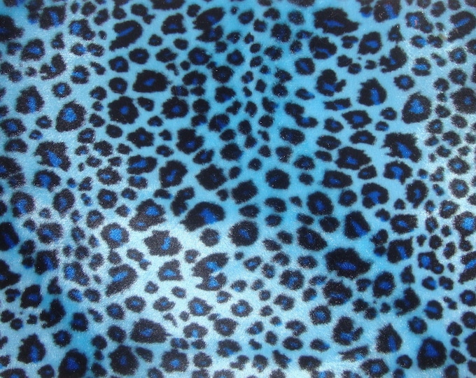 Faux fur baby Cheetah Blue Velboa upholstery  Fabric Per yard 60" wide