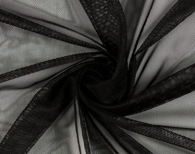 Black Power Mesh Stretch Fabric 60" per yard