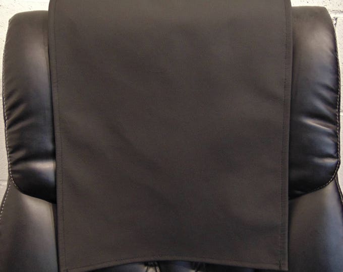 Genuine Italian Leather, Black 16x30 Sofa, Chaise Theater Seat, RV Cover, Chair Caps Headrest Pad, Recliner Head Cover, Furniture Protector