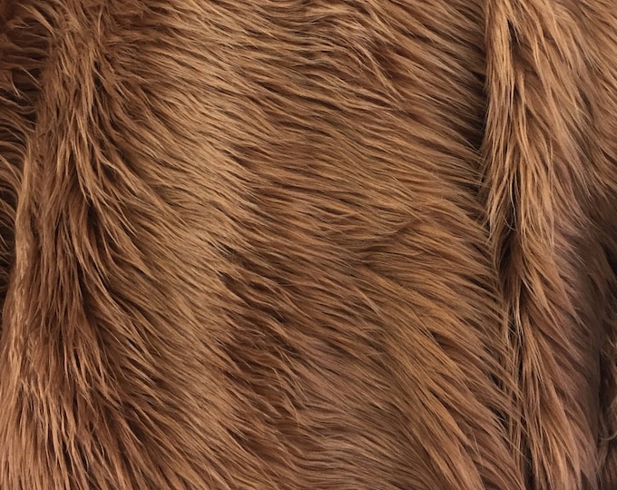 Fur faux fake Peat shaggy fabric by the yard 60" wide