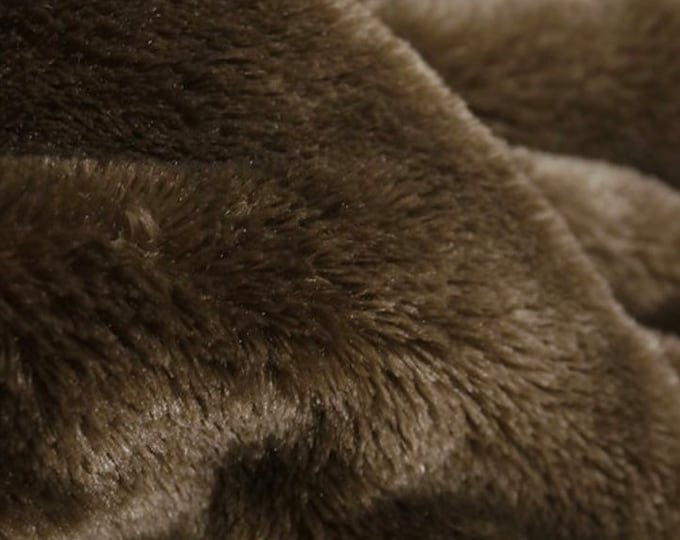 Brown Bear Faux Fur Fabric – Short Hair Plush Fabric for Upholstery, Costumes & Crafts by the Yard