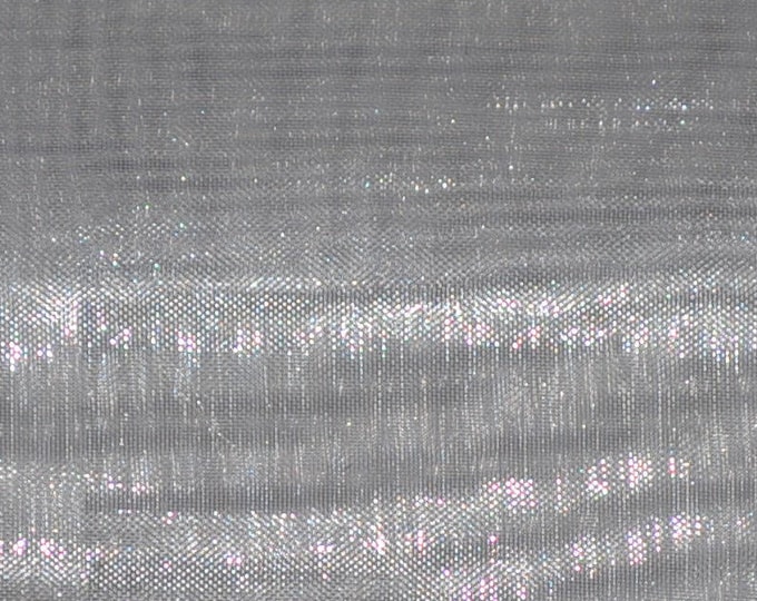 Silver Mirror Organza  sheer fabric polyester 58" wide 10 yards free shipping