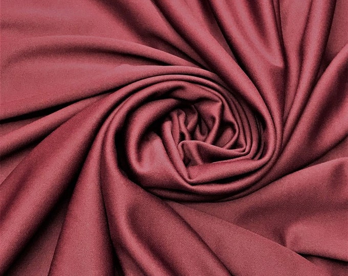 Burgundy Scuba double Knit Fabric By The YARD 60” wide