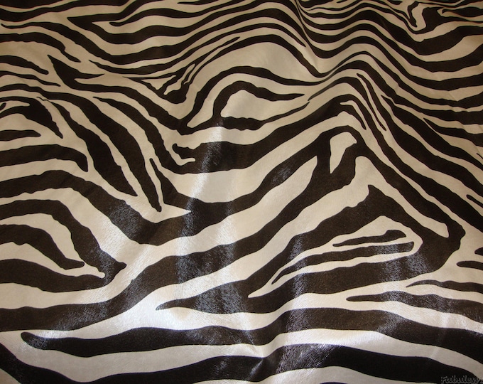 Faux vinyl leather  Zebra Vinyl Black and White  upholstery fabric per yard 56" wide