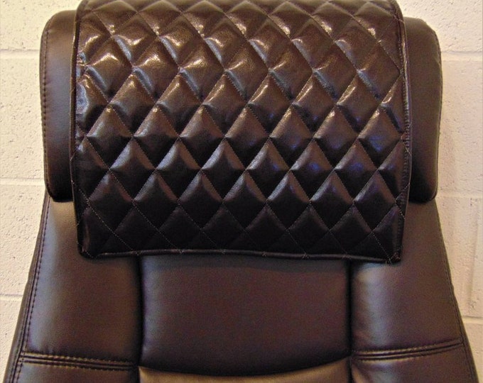 Dark Brown quilted vinyl, 14x30", Sofa, Loveseat, Theater Seat, RV Cover, Chair Caps, Headrest Pad, Head Cover