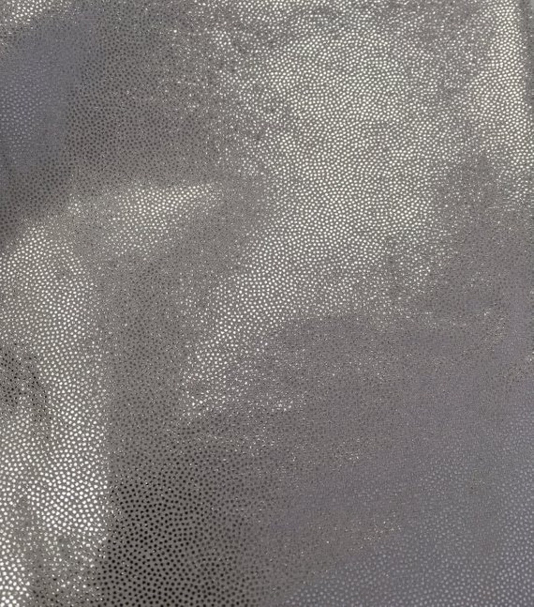 Iridescent Silver on White Nylon Spandex Mystique