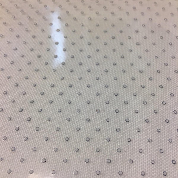 10 Gauge Perforated Transparent Plastic Vinyl 54 Inch Wide Fabric By the Yard