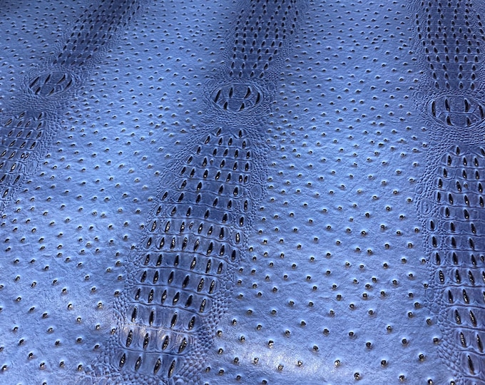 Vinyl faux leather Denim blue mutant ostrich Marine grade UV resistance waterproof Fabric