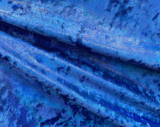 4-Way Stretch Royal crushed Mystique Spandex Fabric by the yard 60 " Wide