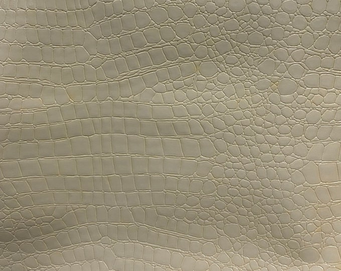 54" off white Crocodile embossed Faux leather Upholstery vinyl