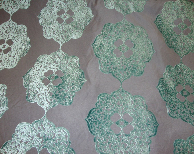 Laguna  Burn Out Floral Velvet Upholstery and Drapery fabric per yard