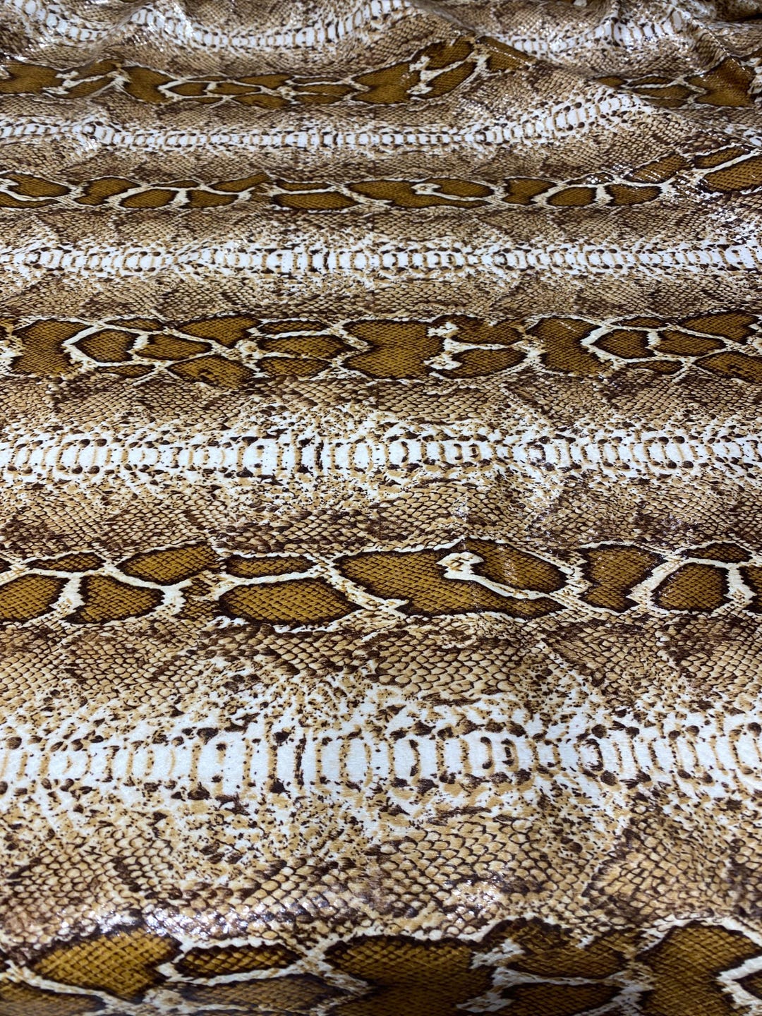 Snake Print Spandex Fabric – Stretch Animal Print – Brown Python ...