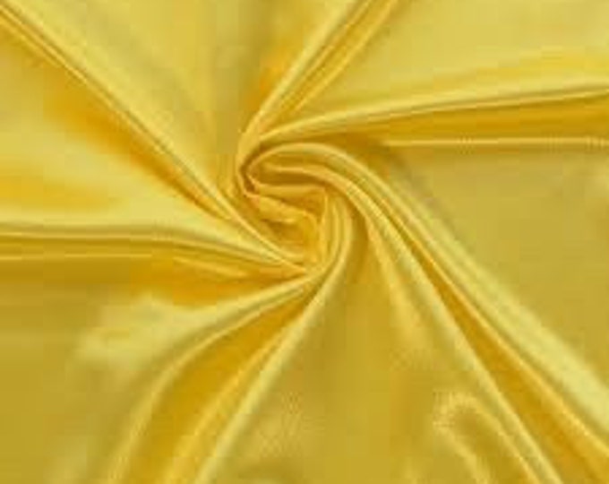 Yellow Satin Crepe back Fabric 60" Wide Sold By the yard