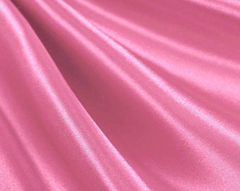 Candy pink bridal Satin Fabric by the Yard  60" Wide | Bridal satin Fabrics | Bridal Wedding