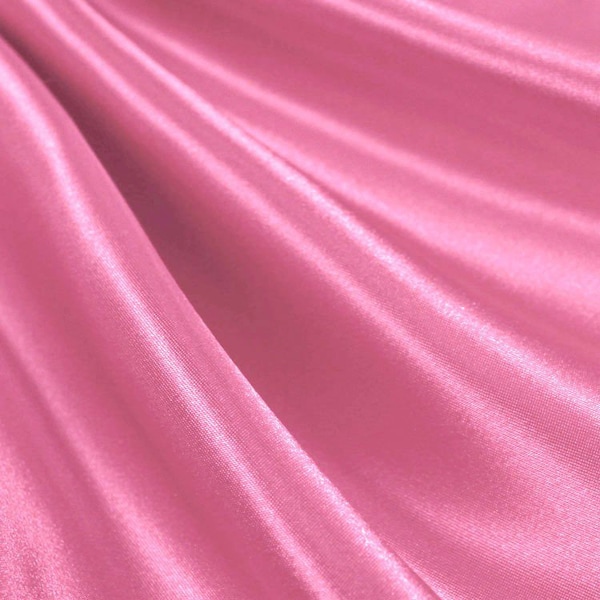 Candy pink bridal Satin Fabric by the Yard  60" Wide | Bridal satin Fabrics | Bridal Wedding