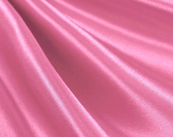 Candy Pink Bridal Satin Fabric by the Yard – Smooth Shiny Dressmaking Material for Wedding Gowns, Bridesmaid Dresses, Formal Wear