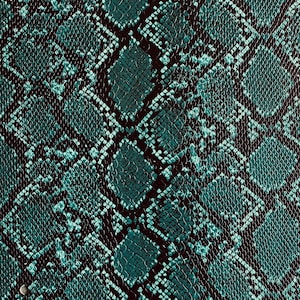 May include: Teal snakeskin pattern fabric with a textured, embossed design.