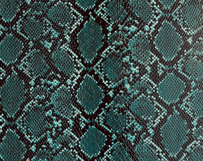 Teal Cobra Snake Embossed vinyl fabric sold by the yard 54” wide